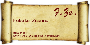 Fekete Zsanna névjegykártya